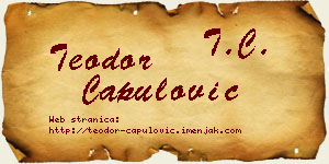 Teodor Capulović vizit kartica